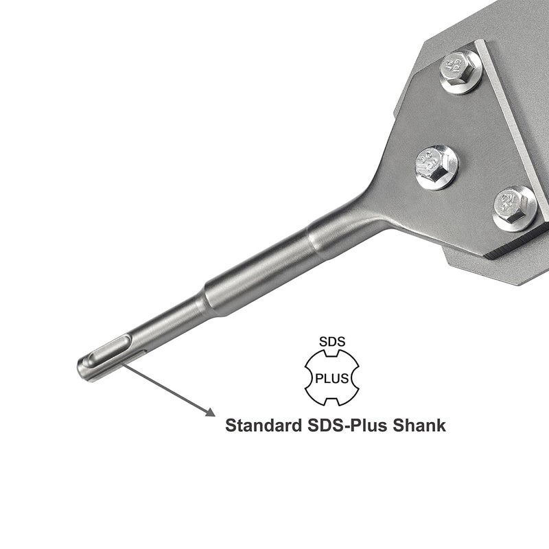 SPKLINE 4 Inch Wide SDS-Plus Floor Scraper Tile & Thinset Scaling Chisel SDS-Plus Shank 4" x 10" Thinset Scraper Adhesives Remover Wall Scraper Fits SDS-Plus Rotary Hammers and Chipping Hammer Drills - Image 3